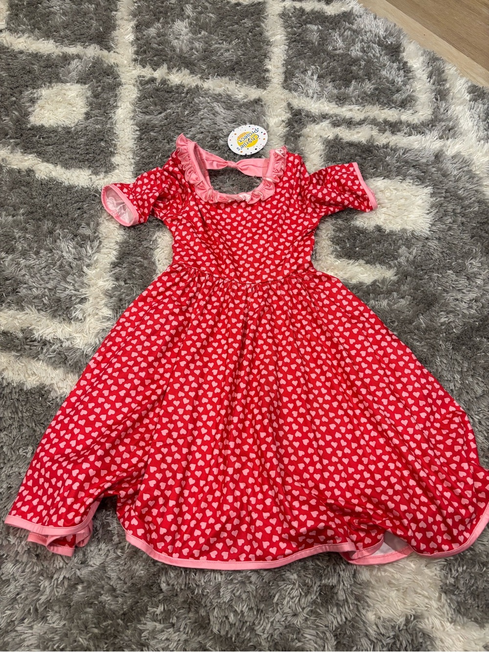 Charlie’s project girls Heart Pink-Red Dress. Polyester and spandex. Size 6